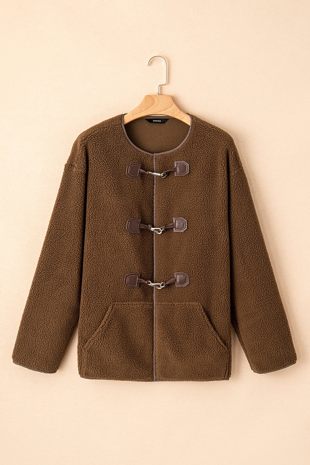 Abigail Coffee toggle Teddy Coat