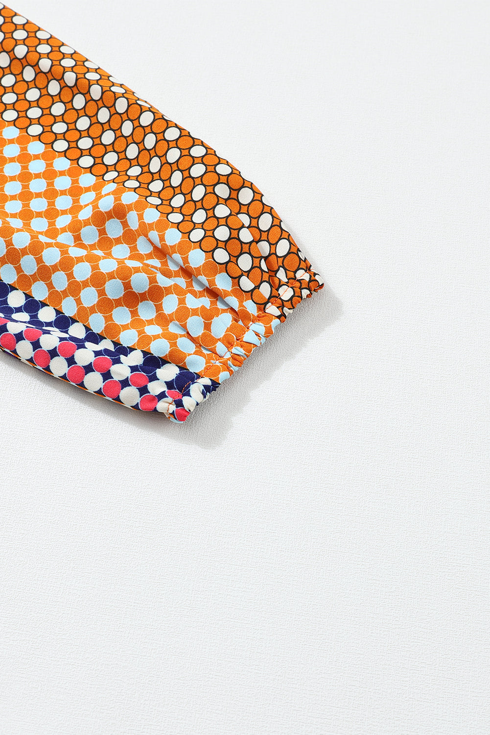 Brown Dot Print Long Sleeve Button Down Shift PLUS Shirt