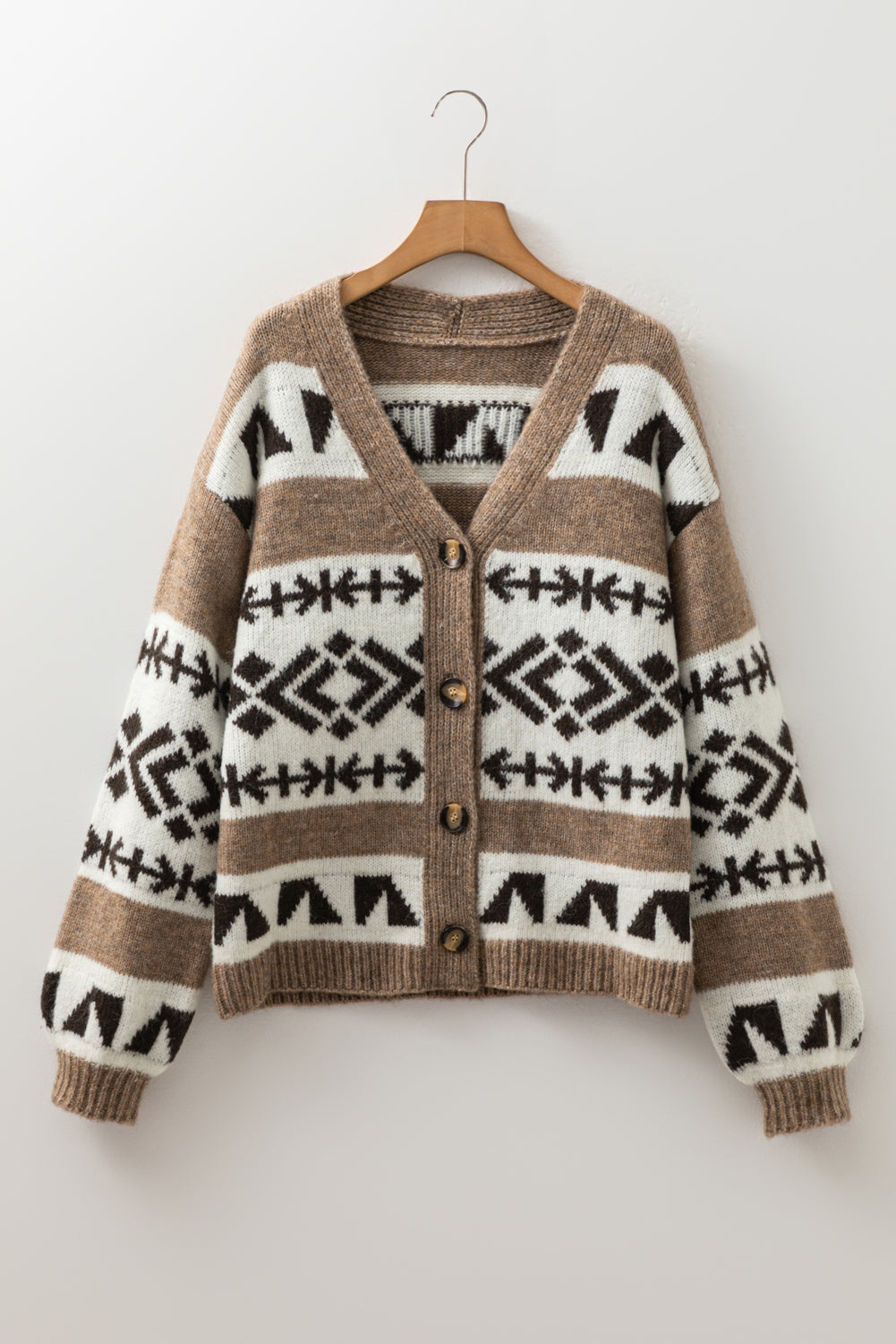 Adelynn Geometric Pattern Front Sweater