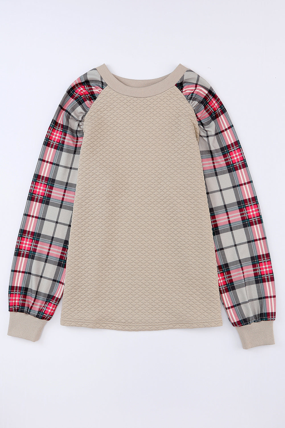 Alina Plaid Raglan Sleeve Sweatshirt