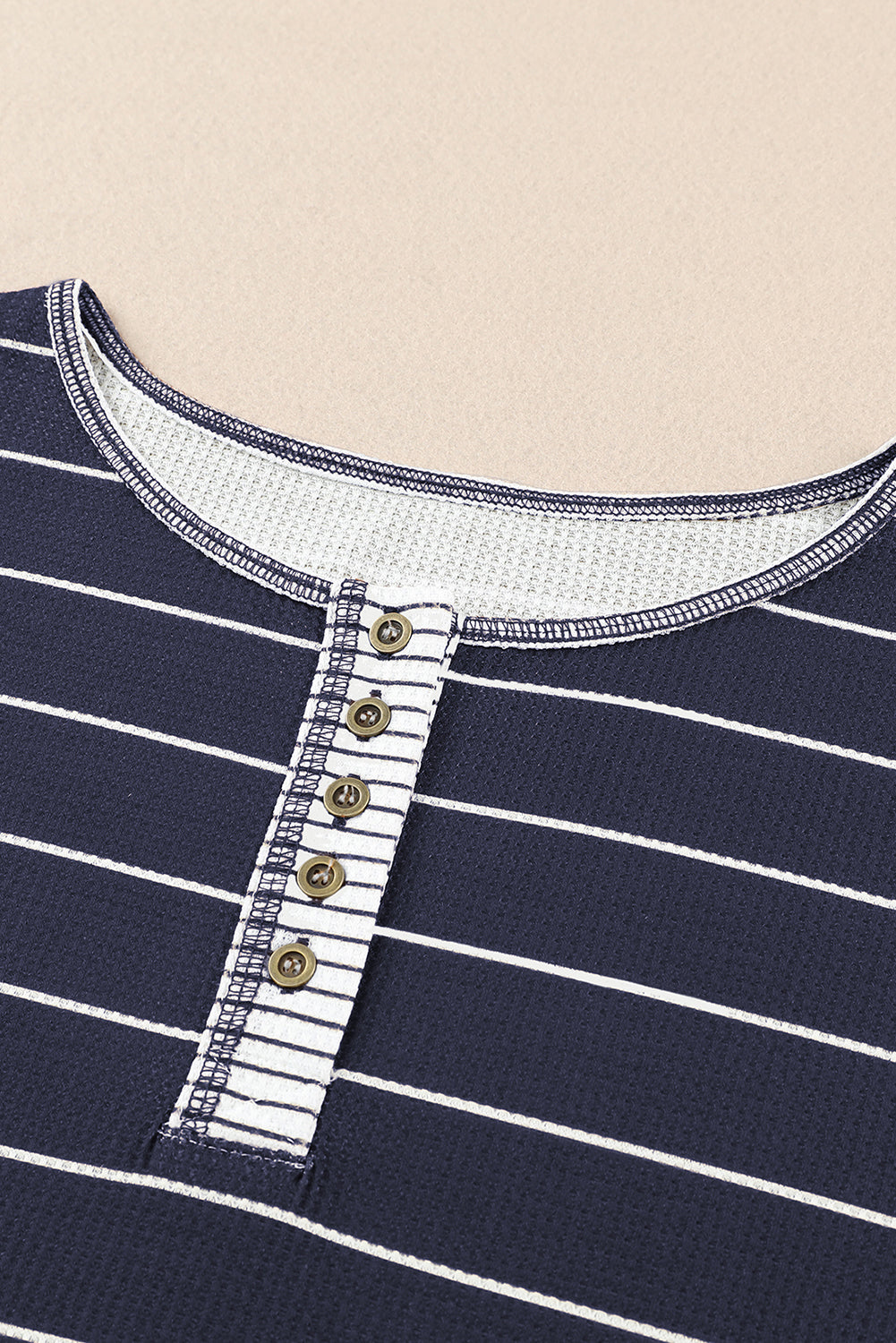 Simone Henley Waffle Knit Top