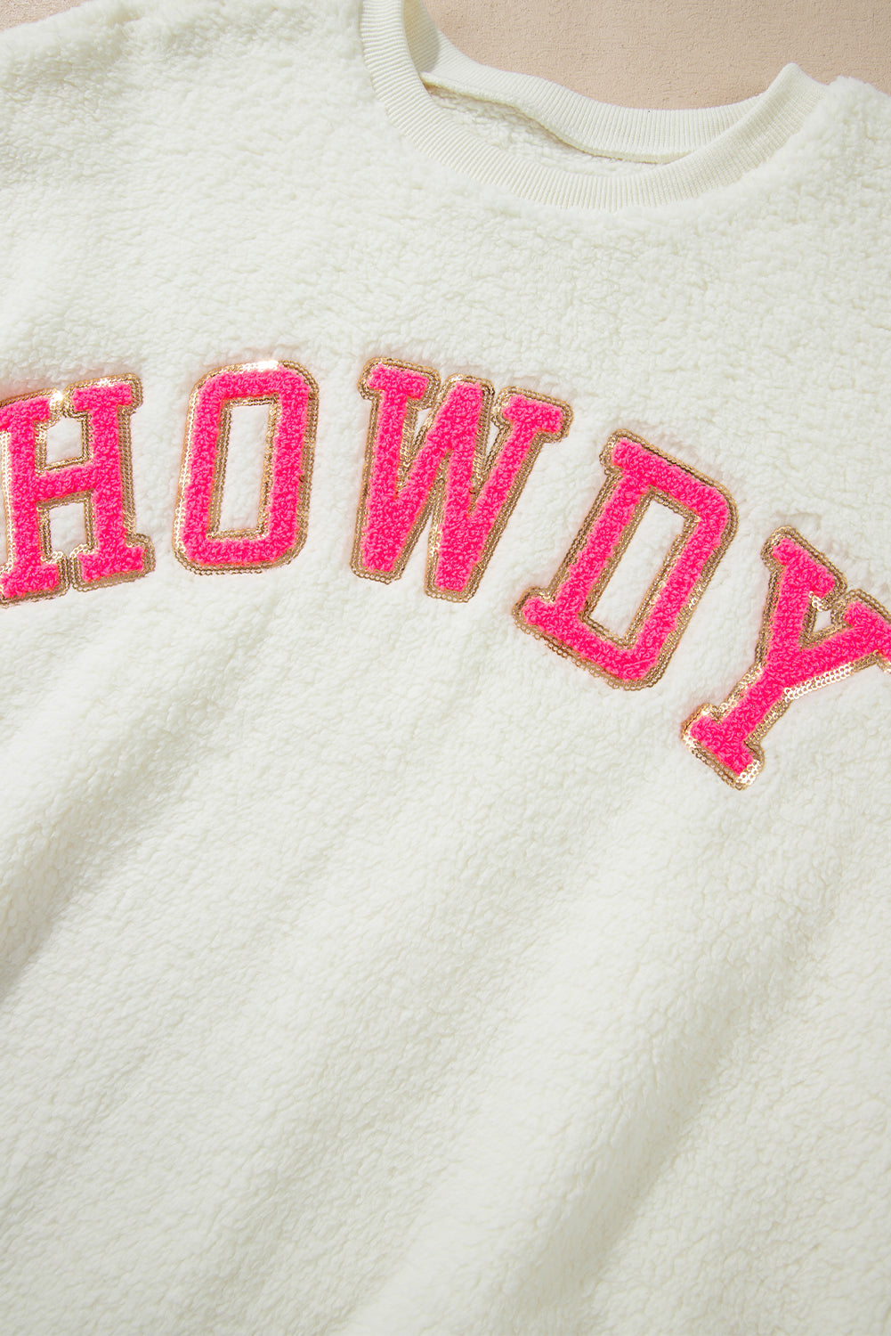 Mila Sherpa Howdy Patched Pullover