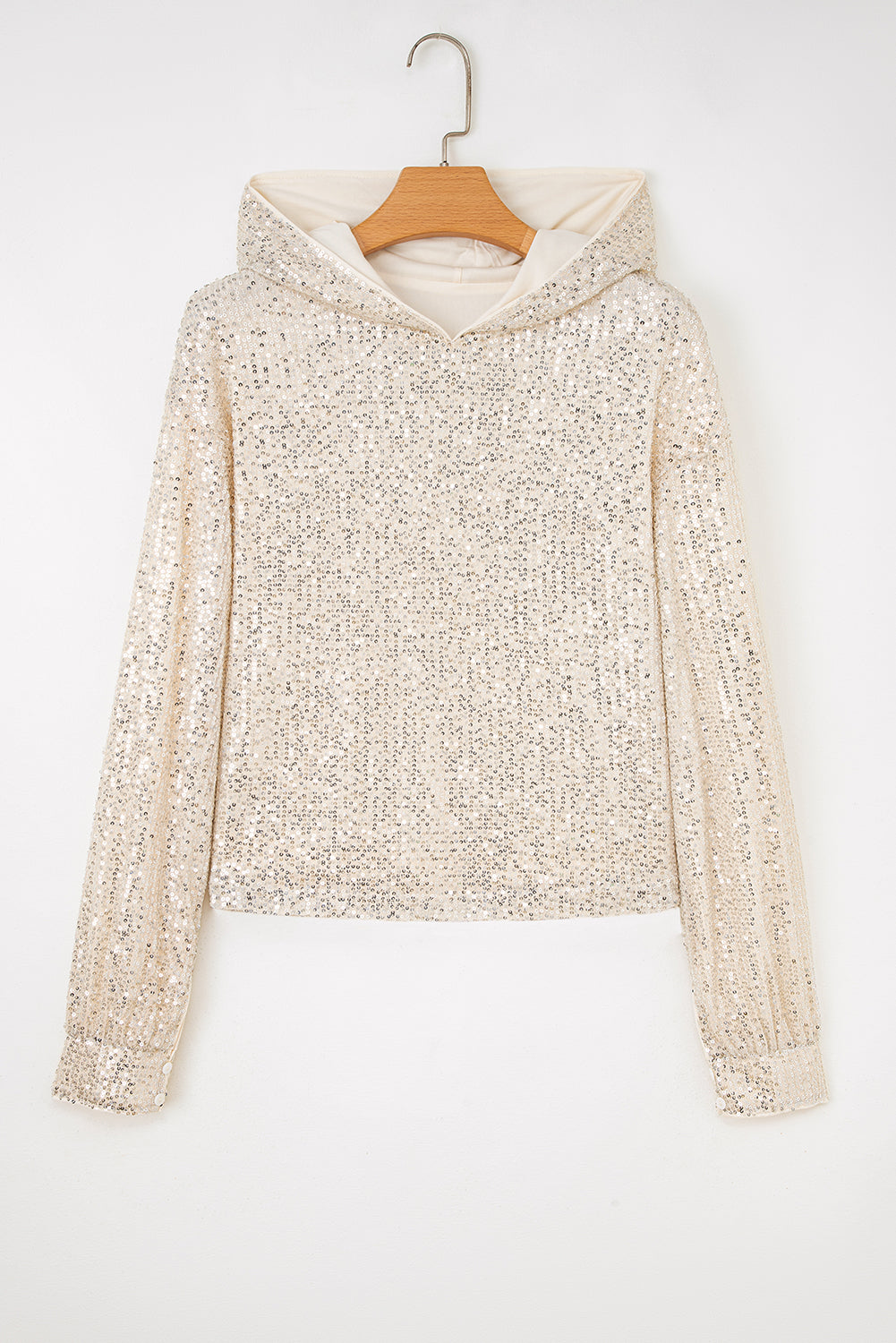 Stella Stream Sequin Hooded Long Sleeve Top