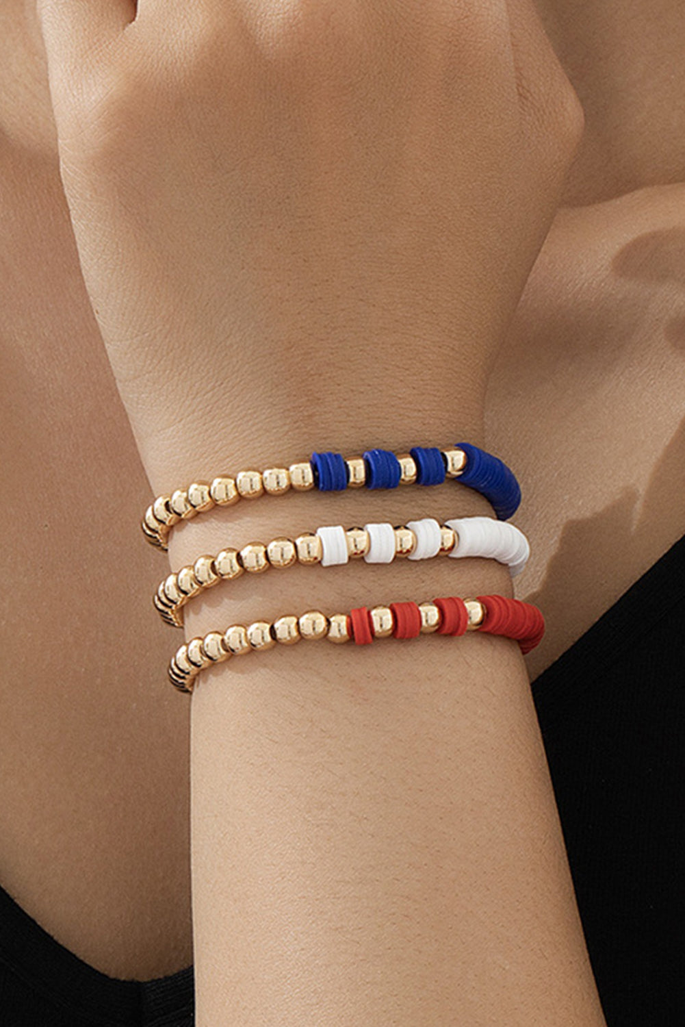 Flag Theme Beaded Triple Layer Bracelets