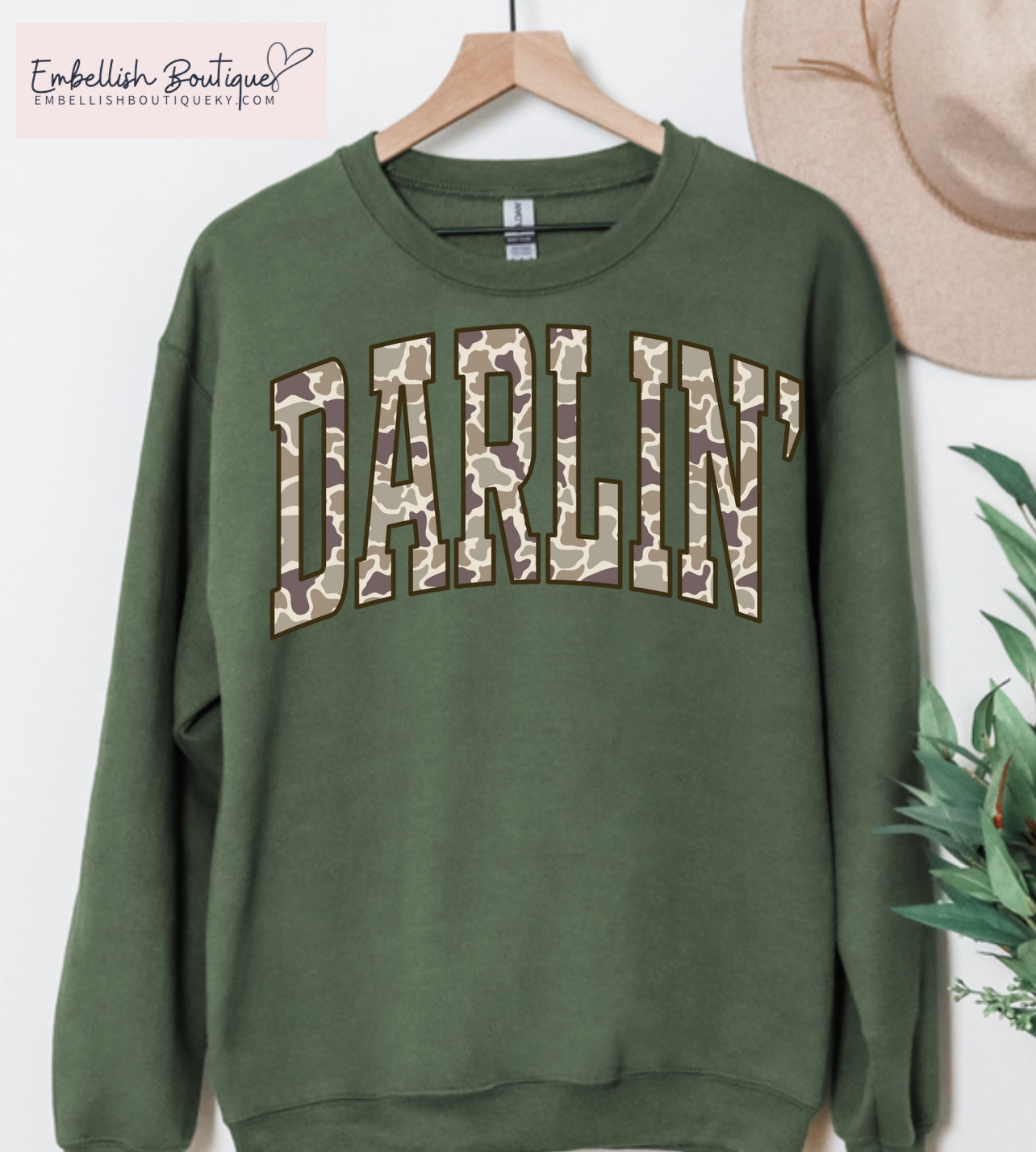 Gildan Camo Darlin’ Graphic Tee or Sweatshirt