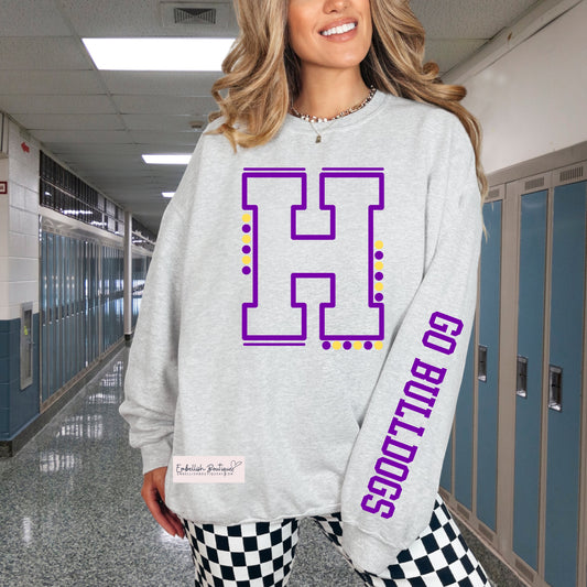 CUSTOM - Initial & School/Team Name Sweatshirt