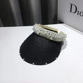 Fashionable Handmade Pearl Lady Sun Visor Beach Hat – Elegant Summer Accessory for Women