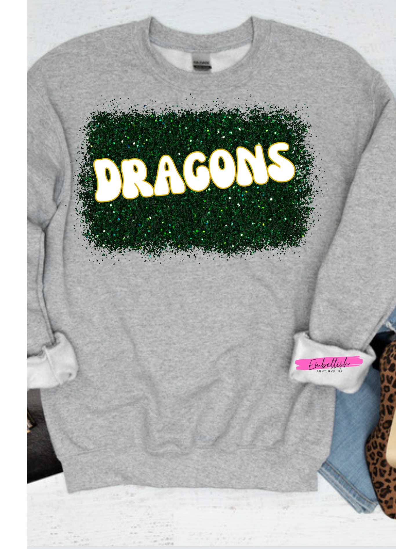 Faux Glitter Bleach - Dragons (Green Glitter)