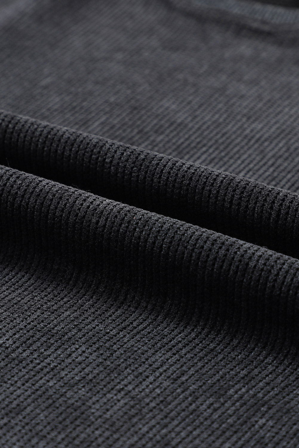 Faith Solid Ribbed Knit Round Neck Pullover Sweatshirt