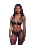 Obsidian Spark Mesh Bralette & Bikini Set