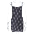 Polka Dot Print Contrast Color Strap Dress for Women Arrival Sexy Hip Dress
