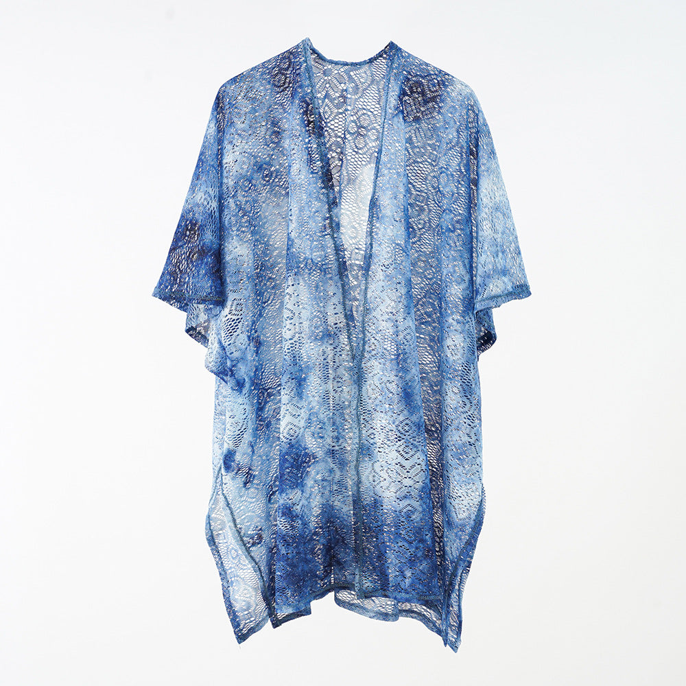 Shawl Beach Cover up Printed Cardigan Mid Length Sun Protection Coat Women Clothing