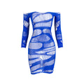 Women's Cutout Mesh Long Sleeve Bodycon Dress