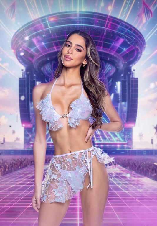 Butterfly & Sequin Tie Skirt