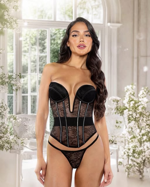 Belle Noir 2-Piece Corset Set