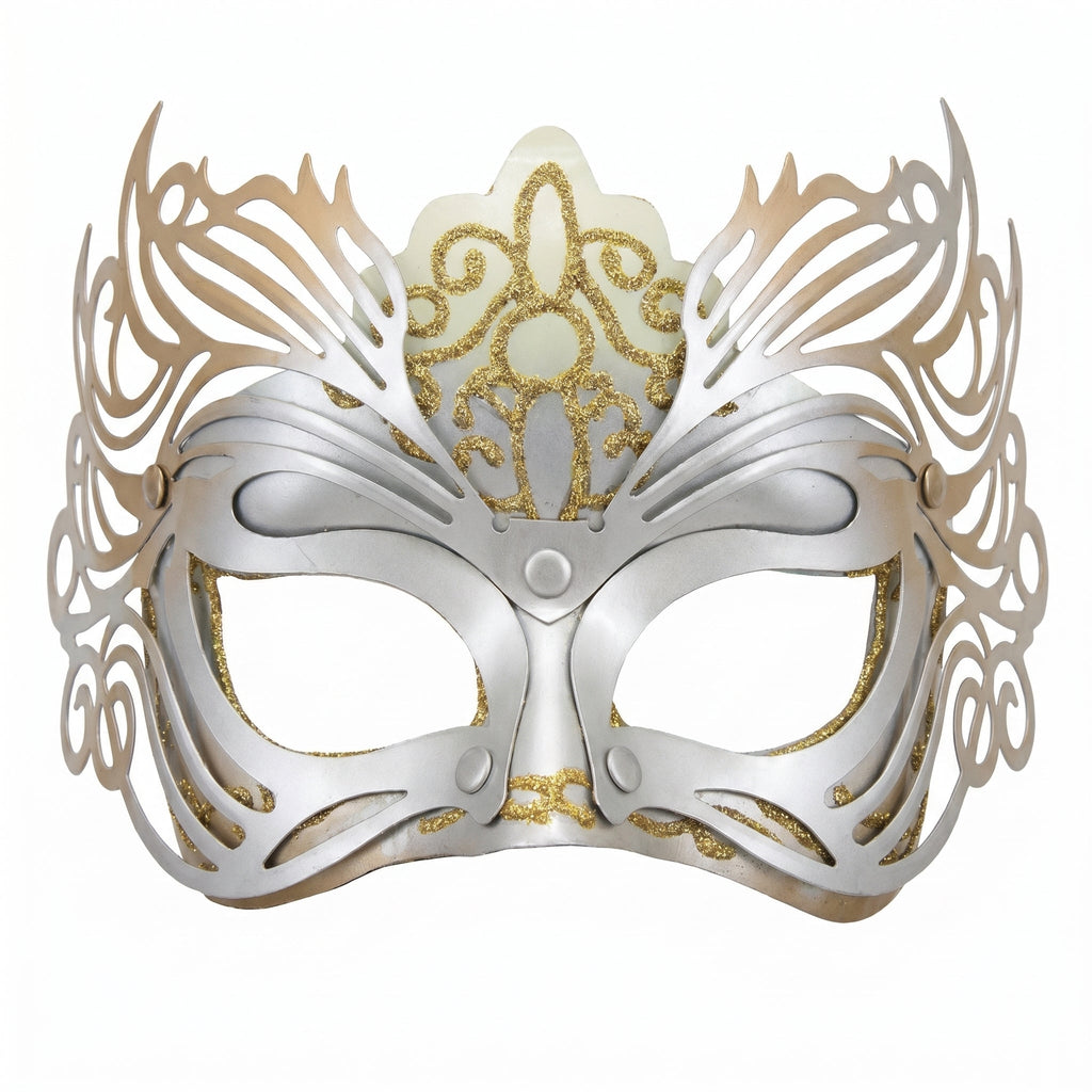 Gilded Elegance Gold Silver Mask
