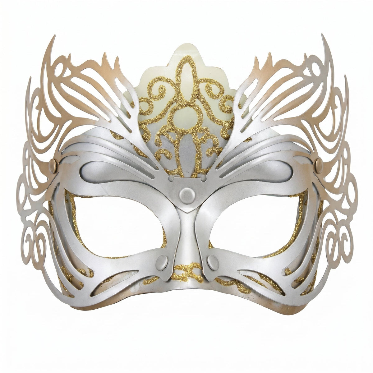 Gilded Elegance Gold Silver Mask