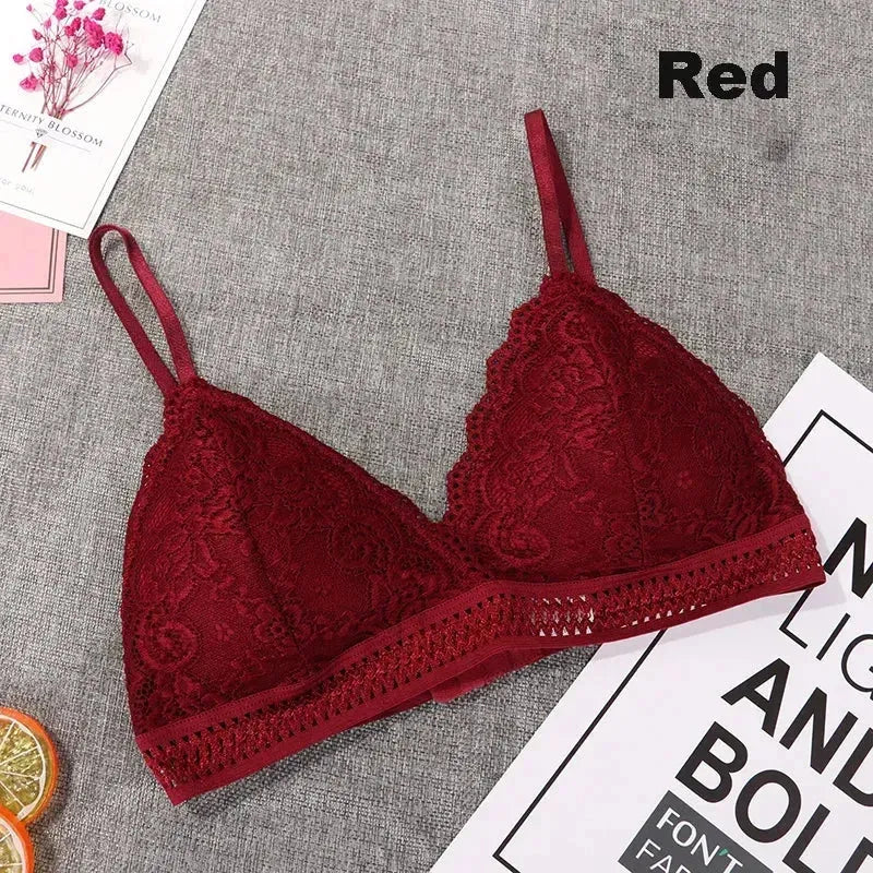 Wireless Lace Flower Body-Shaping Bralette – Seamless Plus Size Lingerie