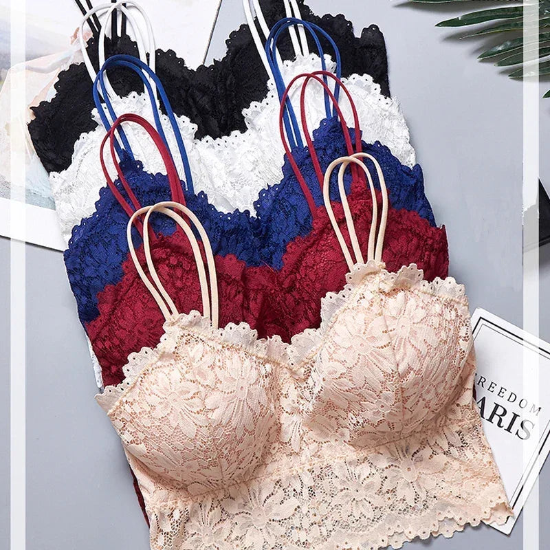 Wireless Lace Flower Body-Shaping Bralette – Seamless Plus Size Lingerie