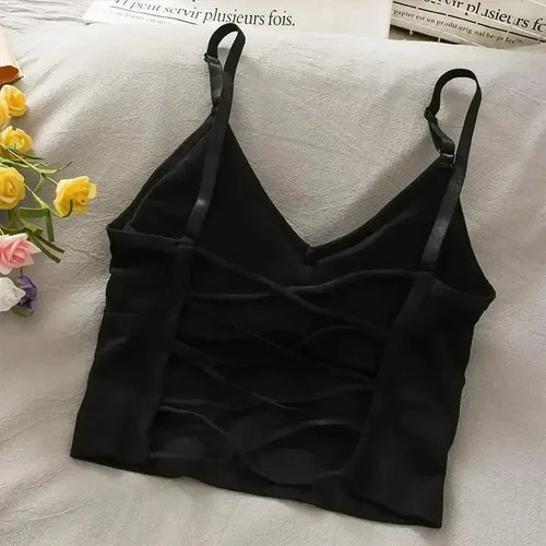 Built-In Bra Sleeveless Cami Crop Top