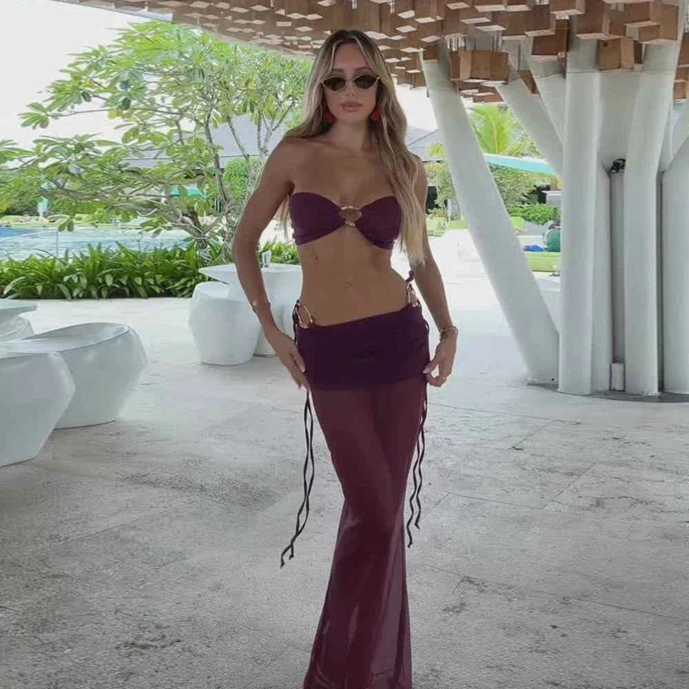 Rubian Three Piece Push-Up Bikini Swimsuit