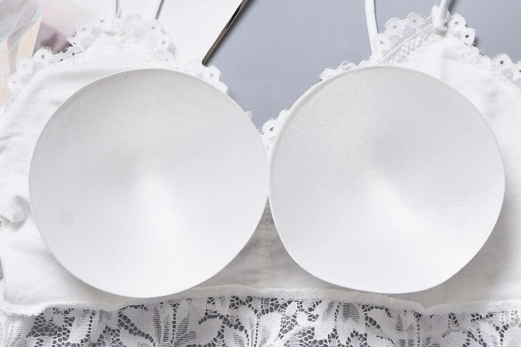 Wireless Lace Flower Push-Up Bralette – Backless Sexy Lingerie Top