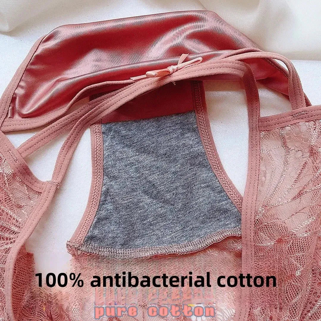 Lace Hollow Satin Briefs – Mid-Rise Plus Size Panties