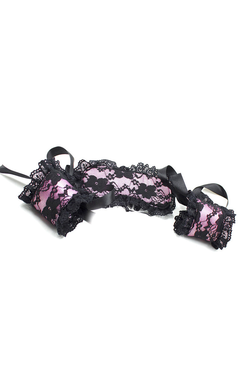 Plush Lace Eye Mask and Wrist Restraints