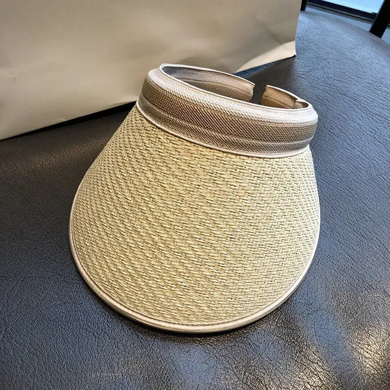 Straw Sun Visor Hat - Trendy Summer Accessory