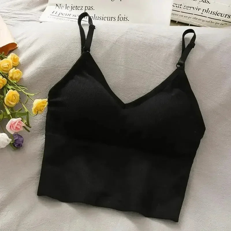 Built-In Bra Sleeveless Cami Crop Top