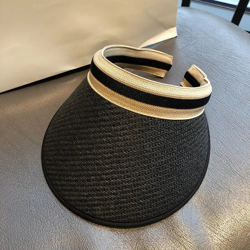 Straw Sun Visor Hat - Trendy Summer Accessory