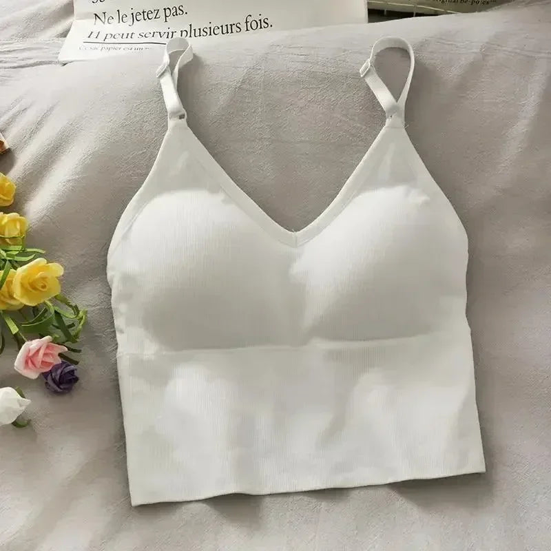 Built-In Bra Sleeveless Cami Crop Top