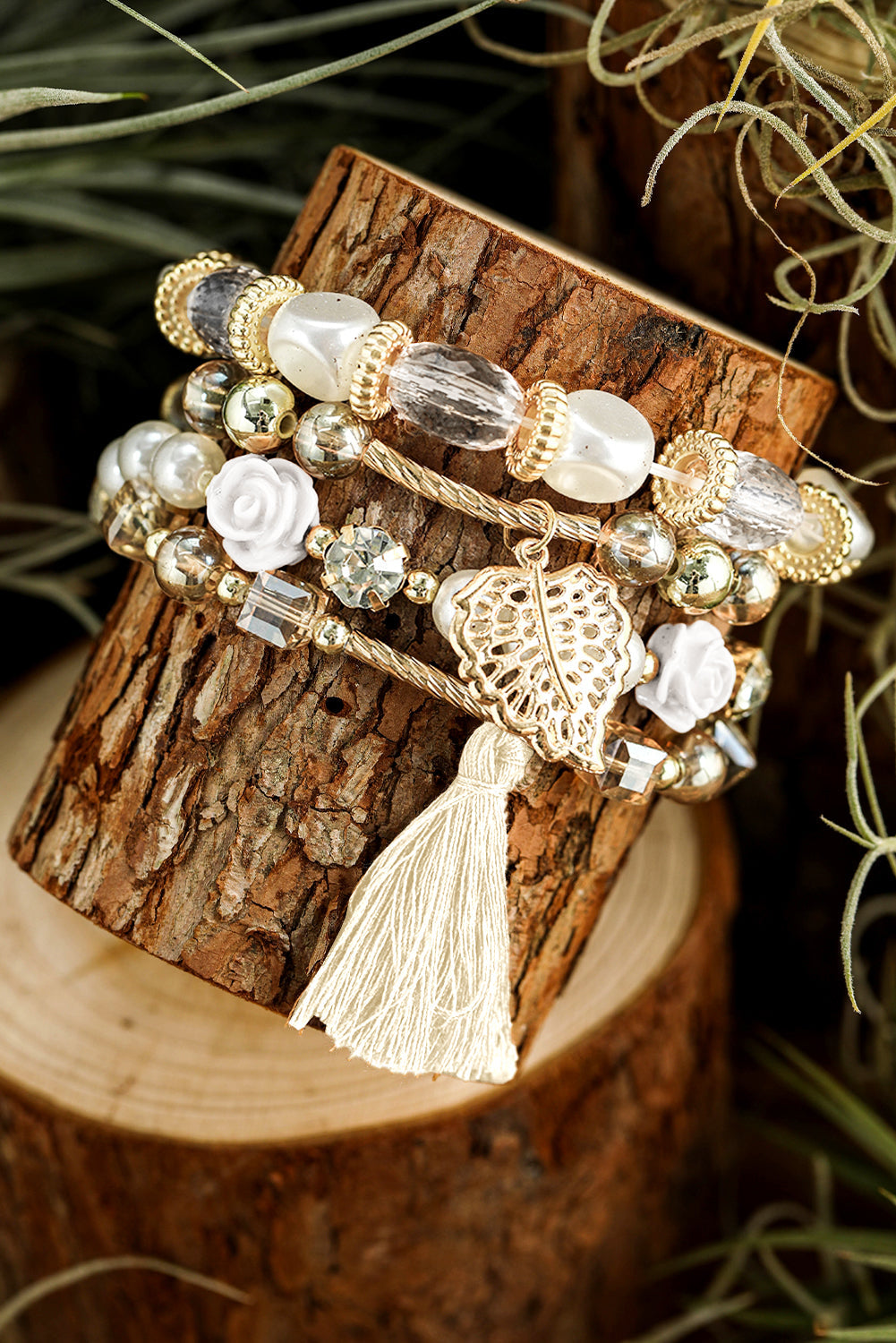 Mariana Beaded Fringed Layered Bracelet