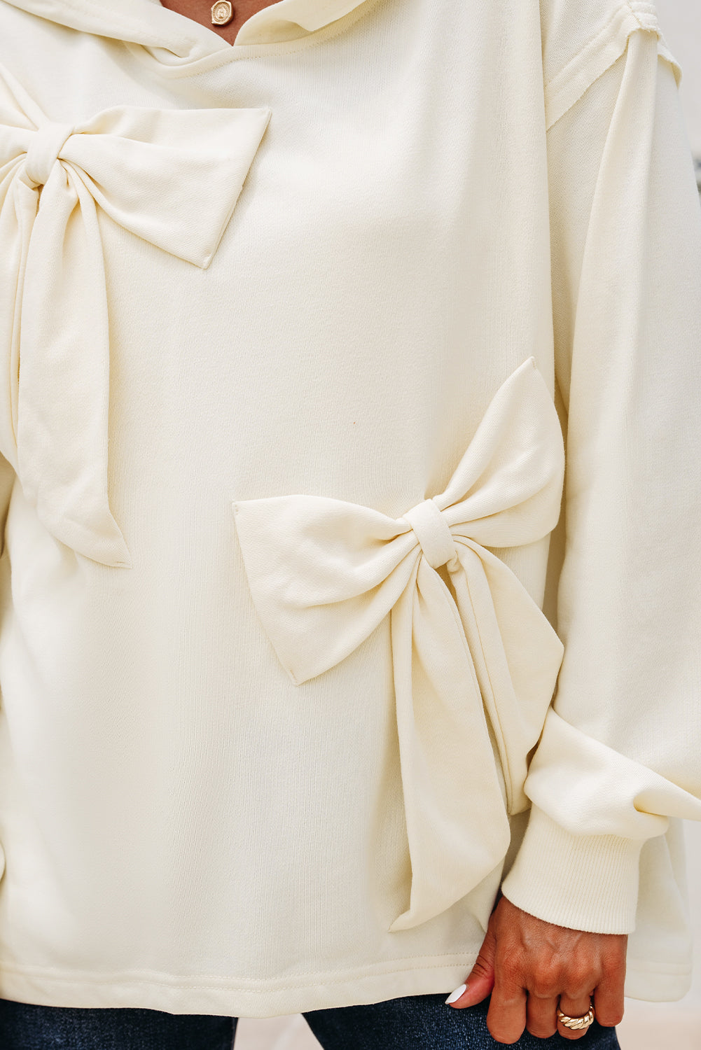 Raegwen Bow Detail Loose Hoodie