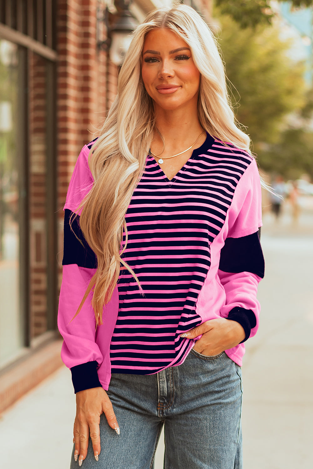 Haven Stripe Loose Fit Long Sleeve Top