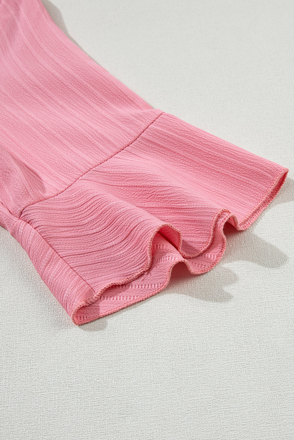 Capri Ruffled Half Sleeve V Neck Textured Top