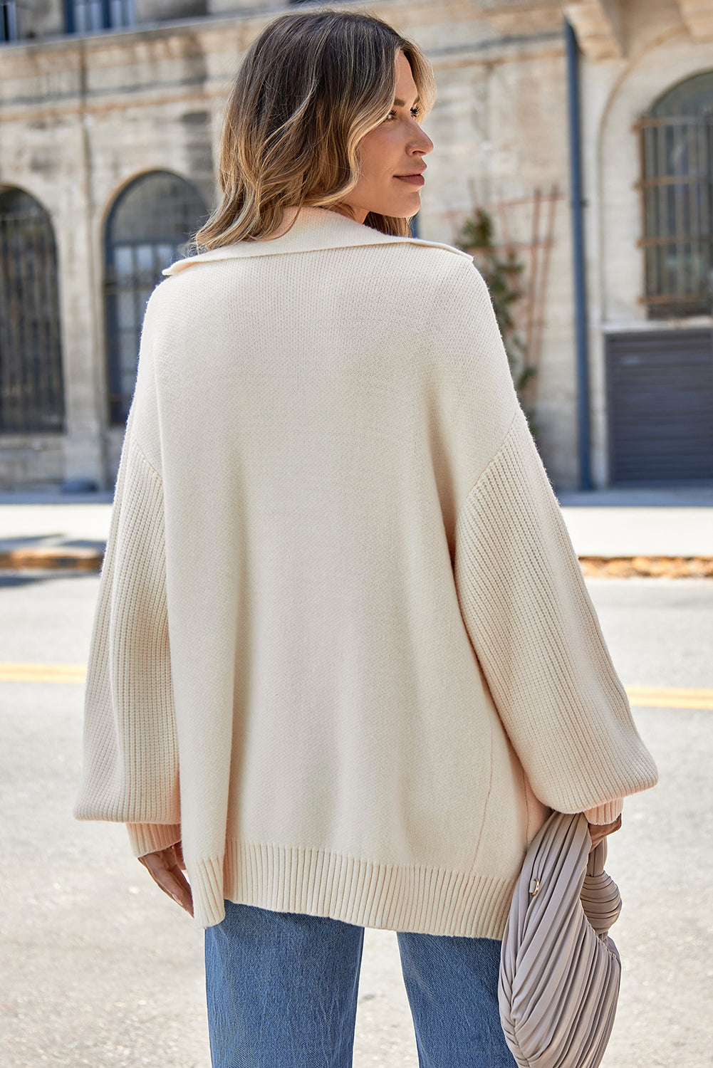 Rosemary Lapel Collar Single Sweater