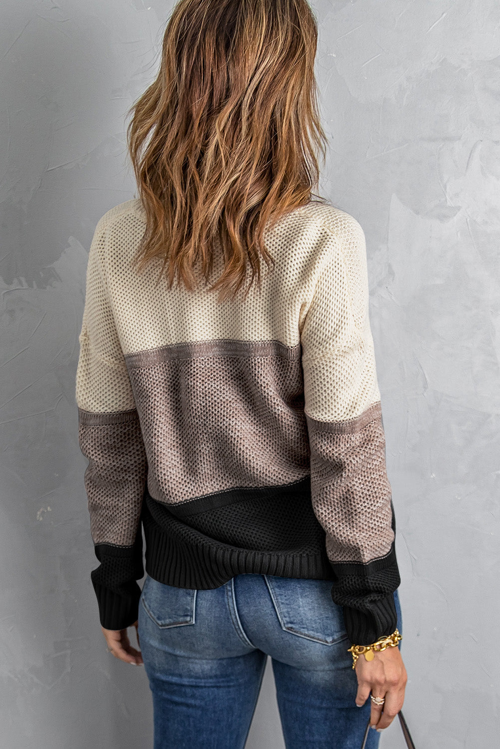 Elizabeth Netted Texture Pullover Sweater