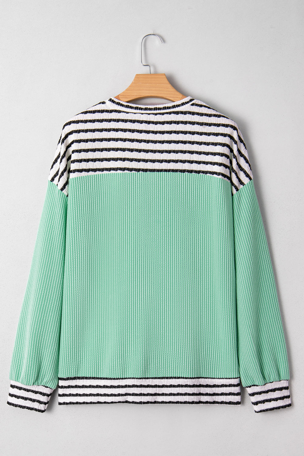 Claire Contrast Striped Patchwork Long Sleeve Top
