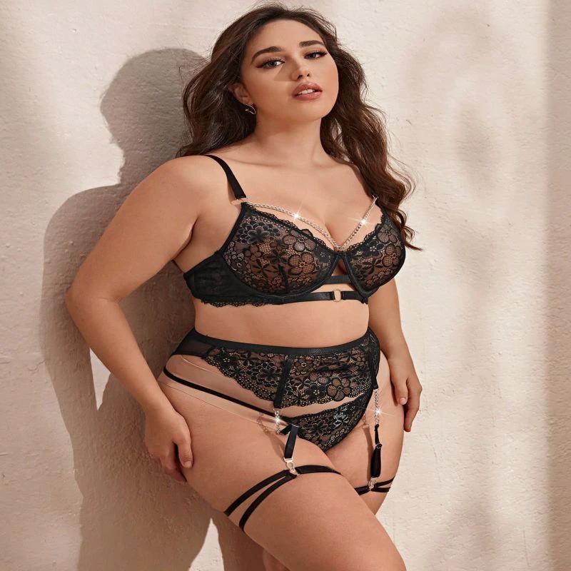 Plus Size Lace Lingerie Suit | Cnasti Strings and Thangs