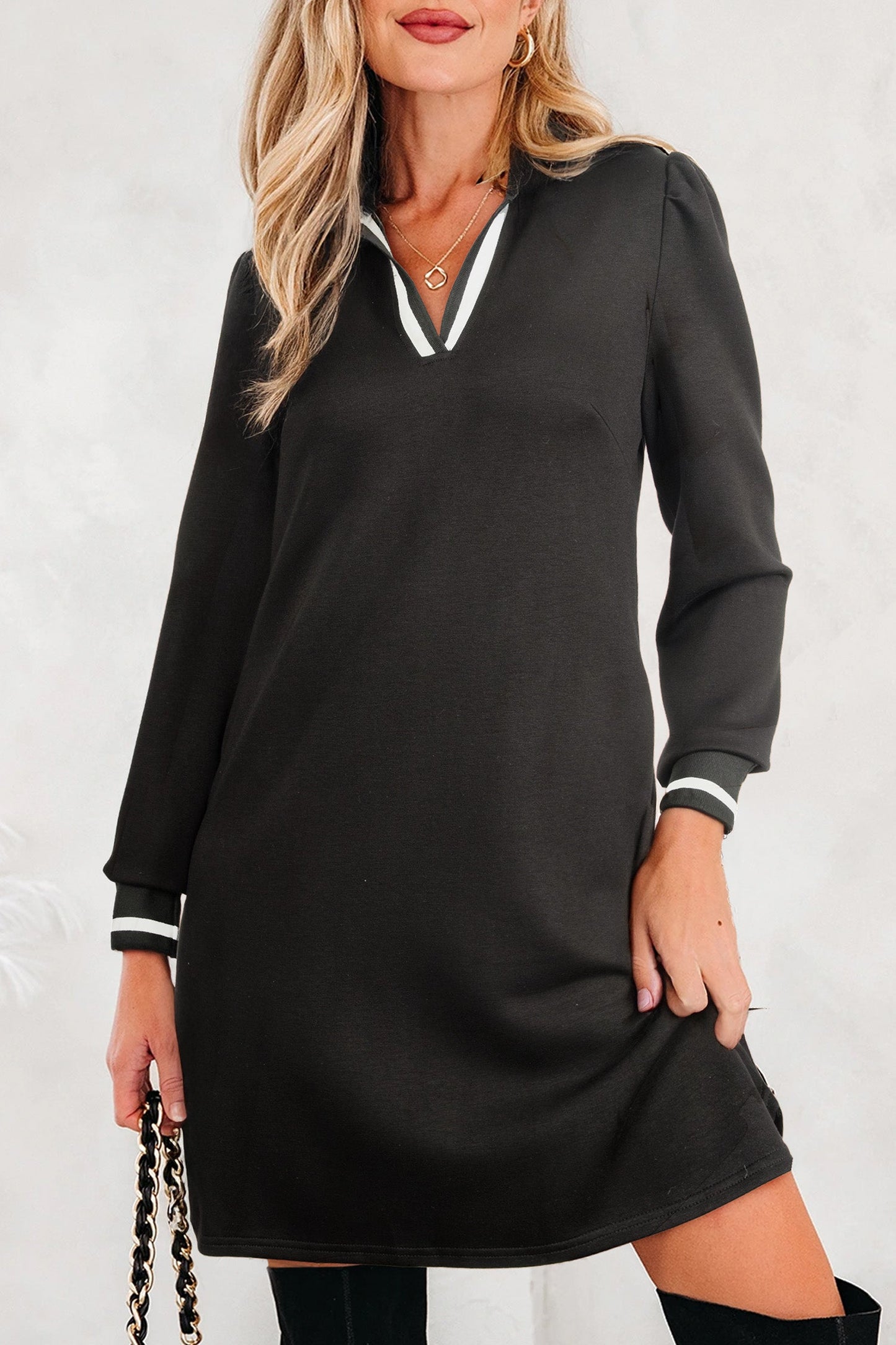 Edith Sleeve Shift Mini Dress