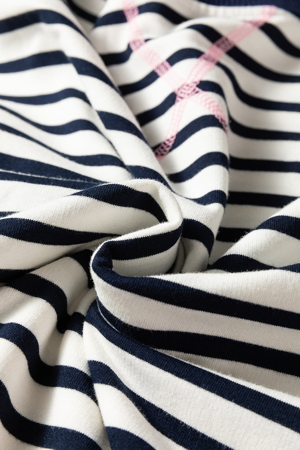 Blue Stripe Contrast Stitched Detail Color Block Patchwork Plus Size Sweatshirt