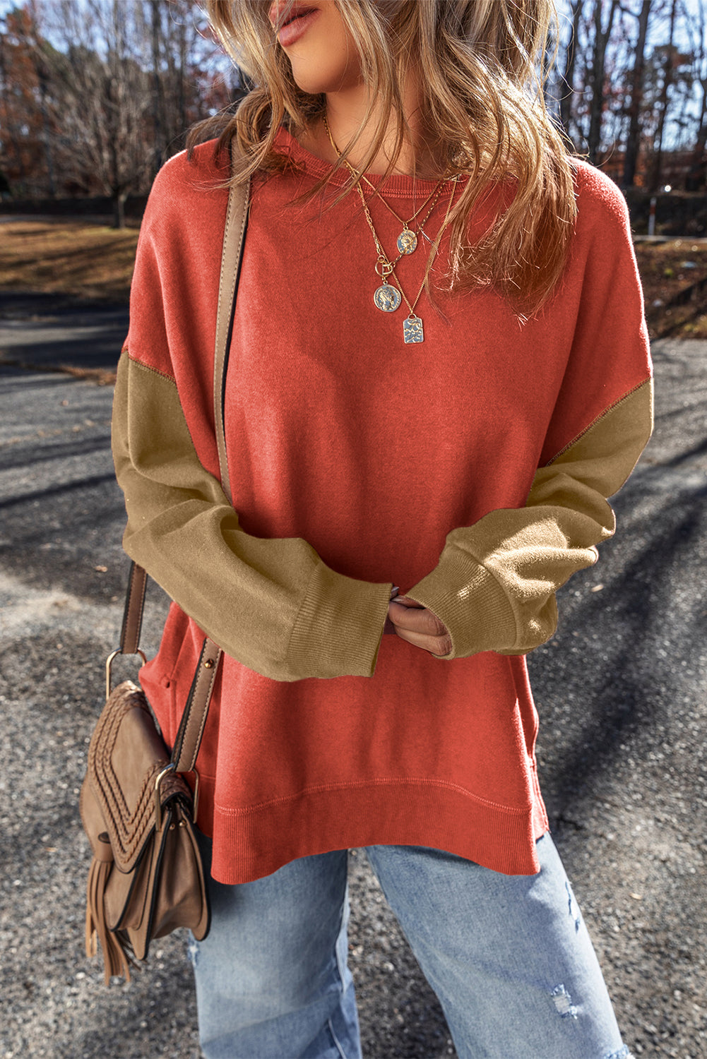 Ella Patchwork Drop Shoulder Pullover
