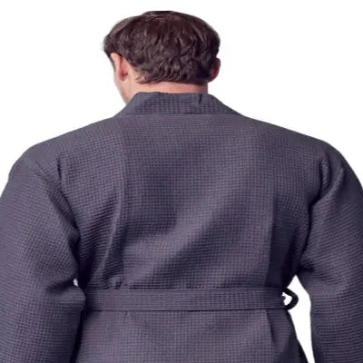 Waffle Spa Bathrobe for Men -  Absorbent, Lightweight