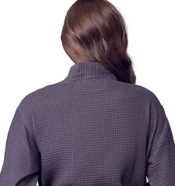 Knee-Length Waffle Robe for Women