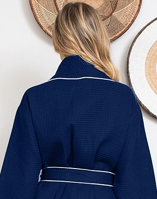 Knee-Length Waffle Robe for Women