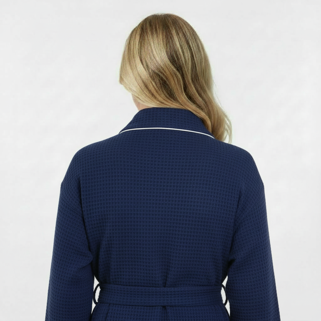 Knee-Length Waffle Robe for Women