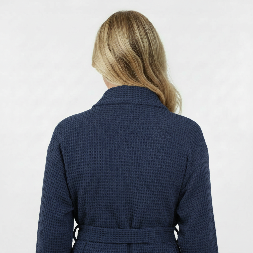 Knee-Length Waffle Robe for Women