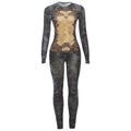 Women's Printed Sexy Mesh High Waist Zipper Jumpsuit