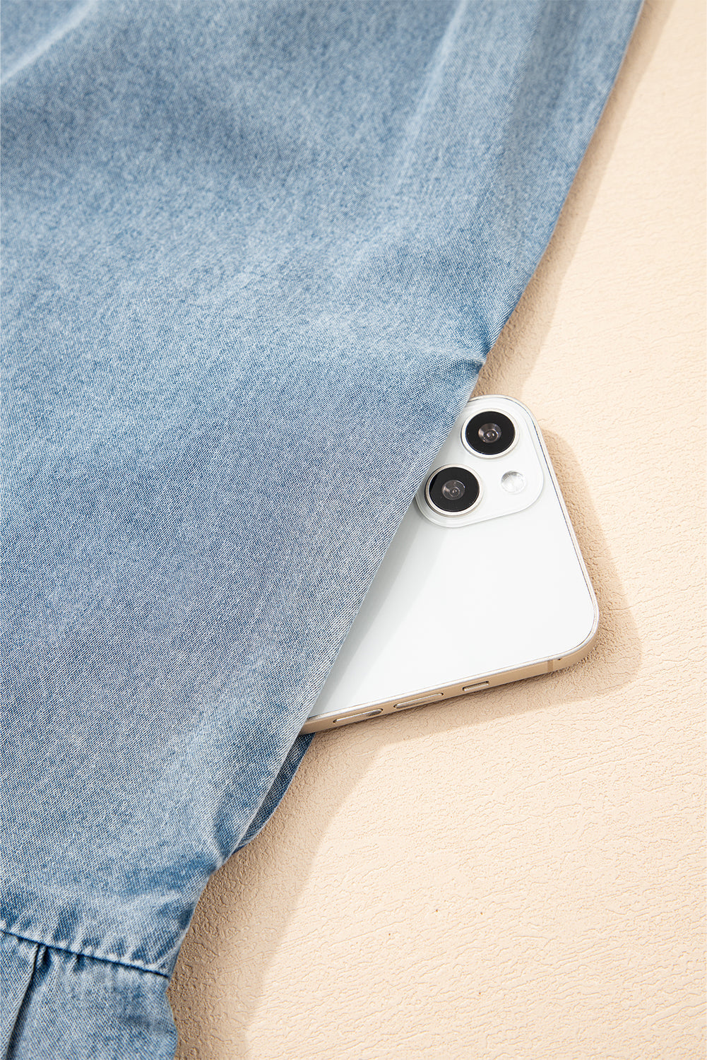 Clare Sleeveless Ruffled Chambray Dress